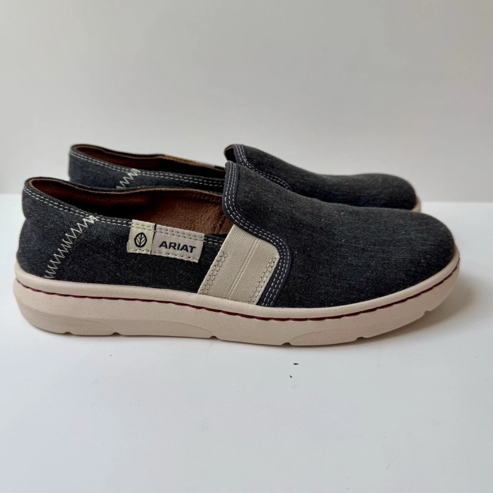 Ariat Women Size 7 Eco Ryder Slip On Dark Blue Denim Flat Shoes Casual Sneakers